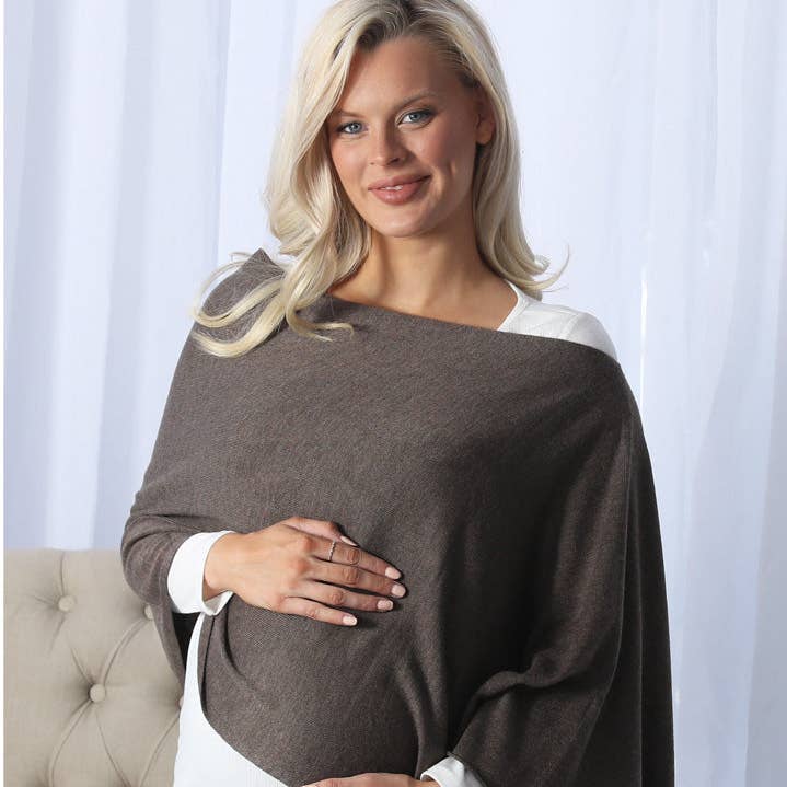 Angel Maternity - Wholesale Nursing cover – Maternity - Moozie Mama Luxury Poncho/Scarf Maternity & Nursing Cover in Mocha0