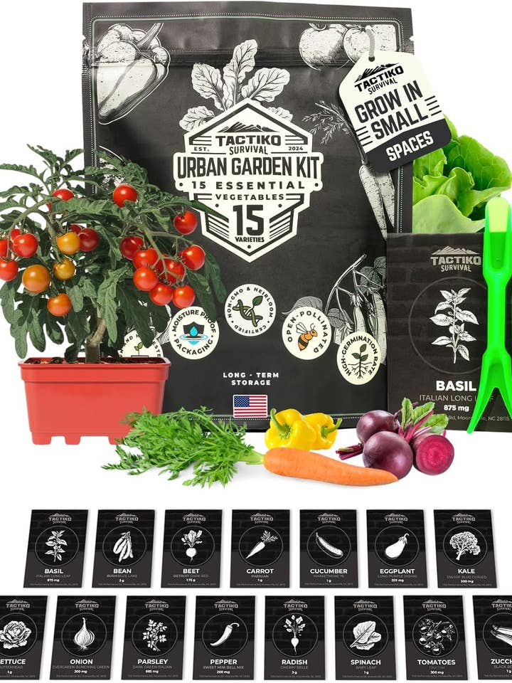 Tactiko Urban Garden Seed Kit - 15 Varieties for wholesale by Tactiko Survival