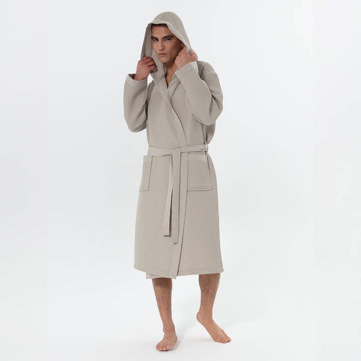 SEYANTE - Wholesale Robe - Men's - Men's Hooded Turkish Cotton Waffle Robe32