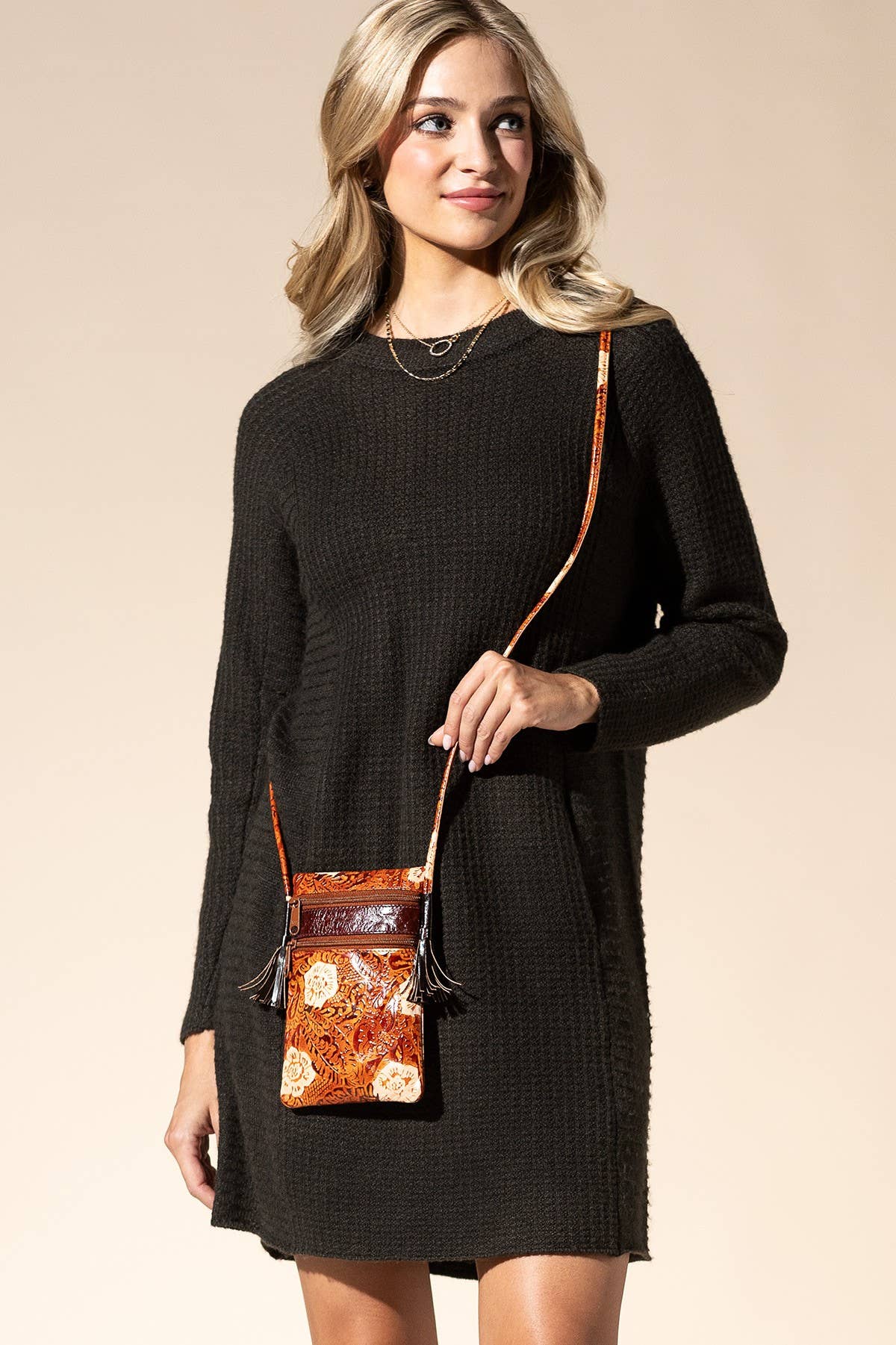 MAGNOLIA Håndmalet Ægte Læder Mobiltelefon Taske for engroshandel på Faire5