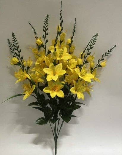 General Wholesale Inc - Wholesale Artificial Flowers - DELPHINIUM X 10 YELLOW - 595620