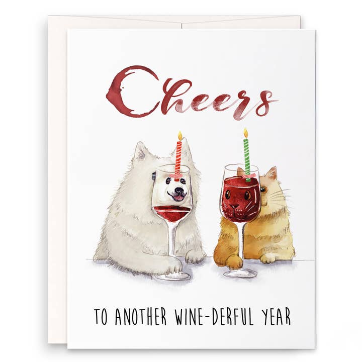 Liyana Studio - Wholesale Birthday Card - Cheers Wine-Derful Year - Funny Birthday Card