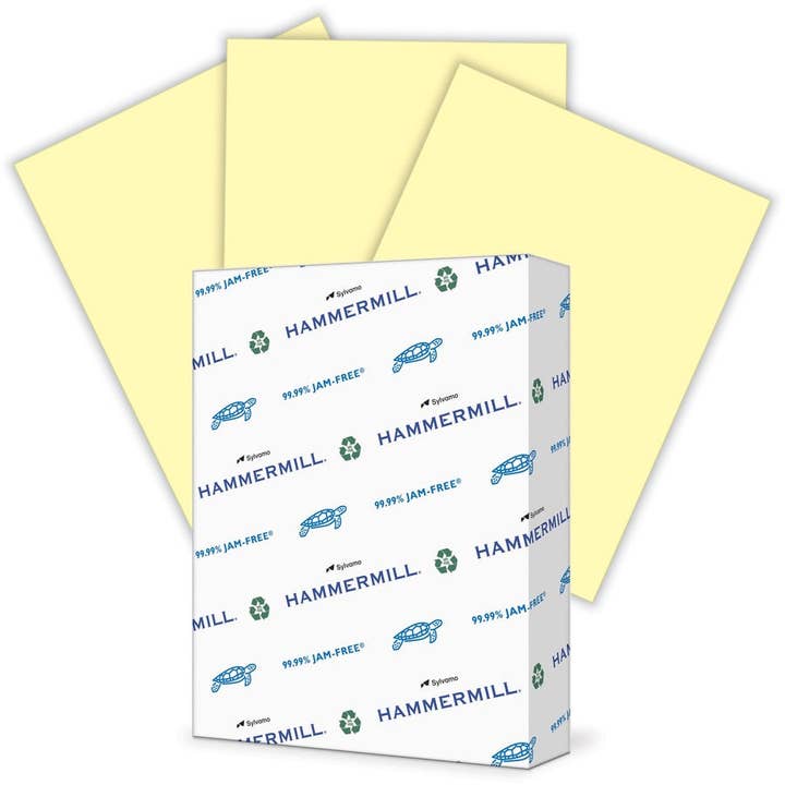 HAMMERMILL 8.5" X 11" Canary Colored Paper (500 Sheets/Ream) for wholesale by Luna Office Supply - Everyday Essential