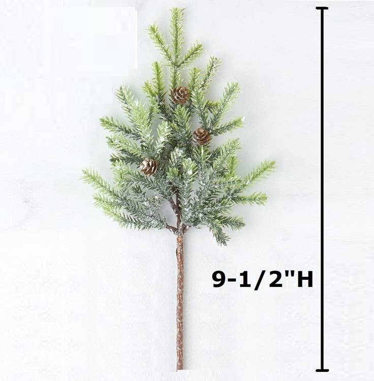 Factory Direct Craft – wholesale Konstgjord växt – 9,5-tums väderbeständig frostad konstgjord tallkvist1