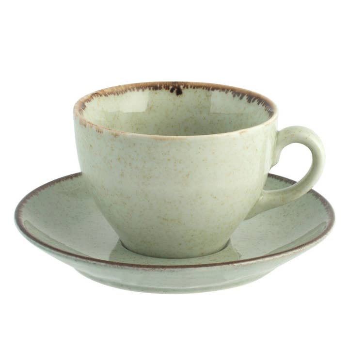 H&H - Vendita all'ingrosso Tazza da tè/caffè - Tazza Tè Pearl In Porcellana Con Piatto 200cc3