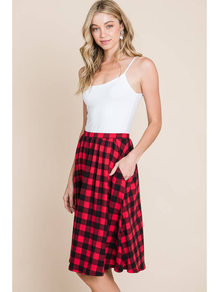 BOMBOM - Vendita all'ingrosso Gonna - Donna - GONNA MIDI A SCACCHI SA1031-CK