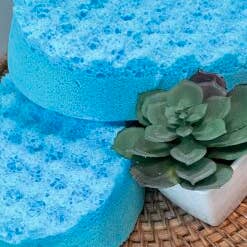Coconut and Shea Exfoliating Soap Sponge for wholesale by The Handmade Earth