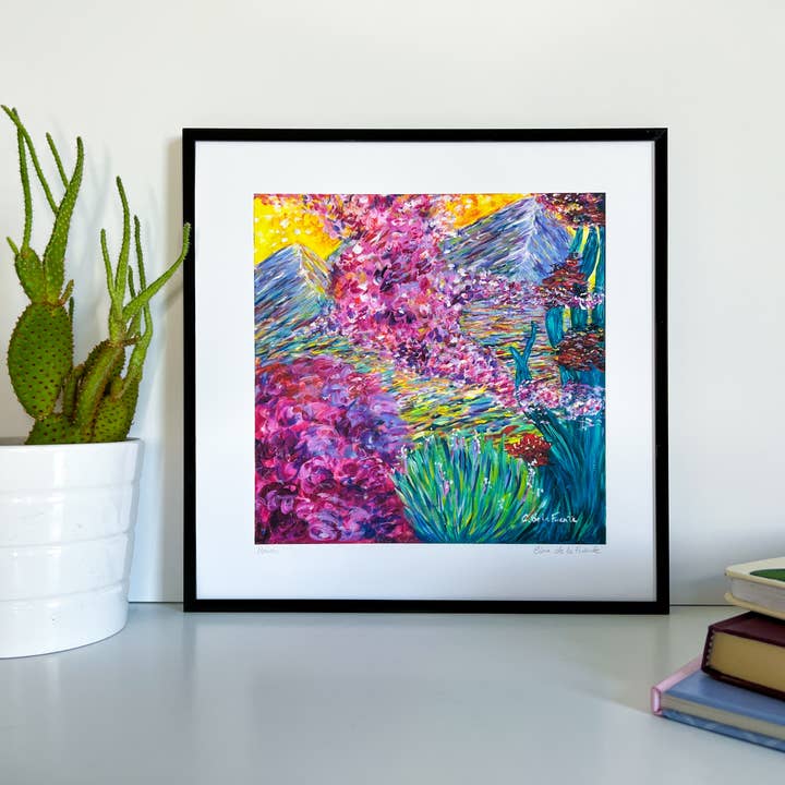 Pink Yellow Colorful Happy Hawaii Print. Gift & Decor for wholesale by Clara de la Fuente Artist