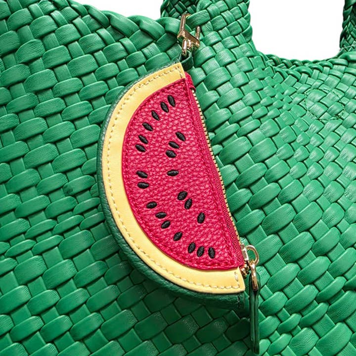 Faux Leather Watermelon Keychain / Bag Charm / Coin Purse for wholesale by Sensibling Corp.