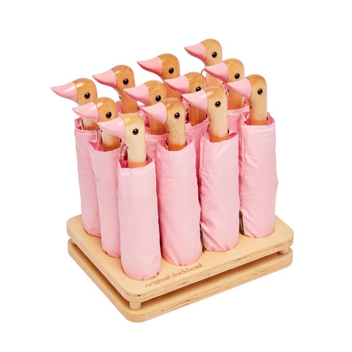 Original Duckhead USA - Wholesale Retailer Display - Accessories - 12-Slot Sustainable Wooden Umbrella POS Display Stand3