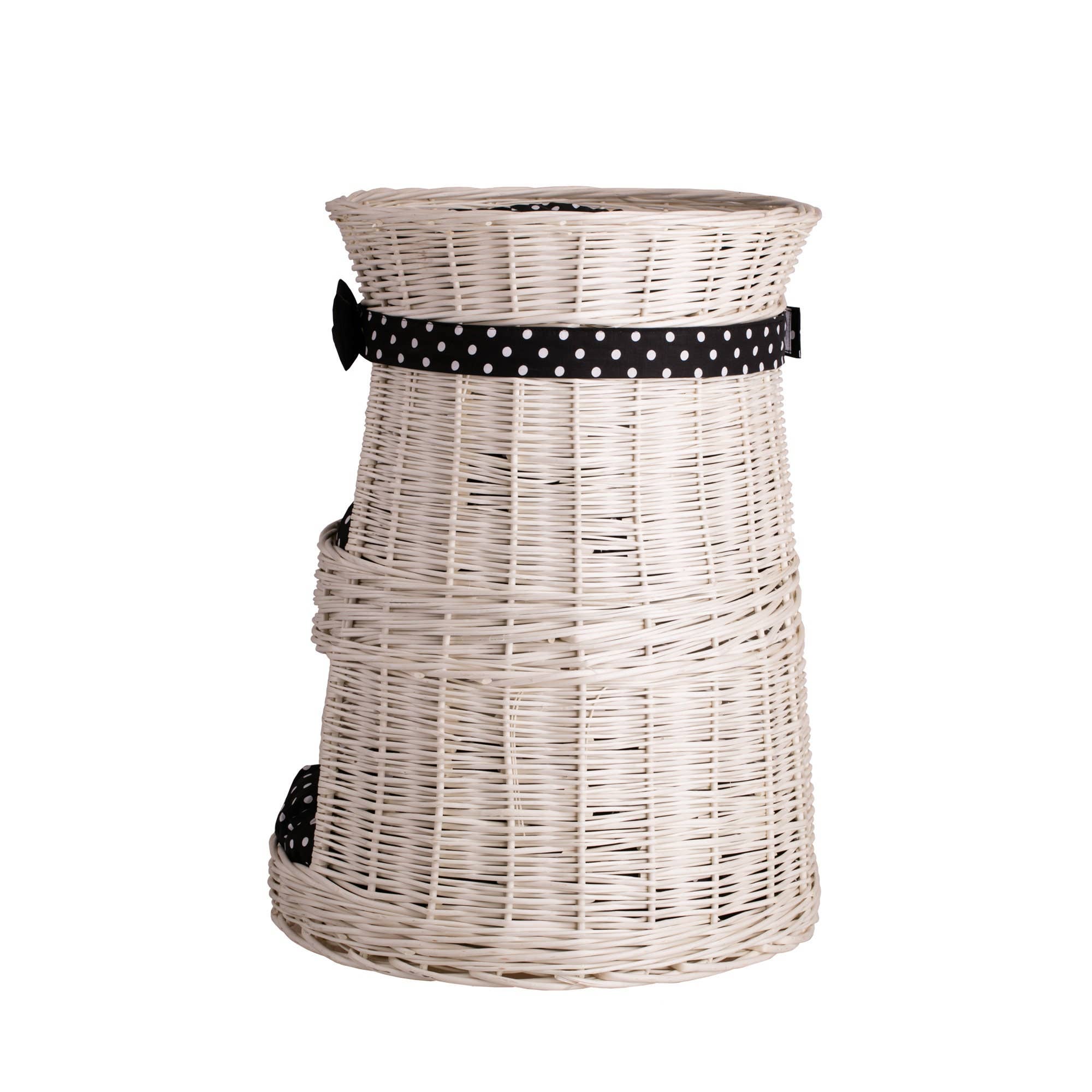 The Wicker Stories - Wholesale Pet Bed - Cat/Dog - Wicker Round Pet House, Whitewashed Pet Bed, Natural3