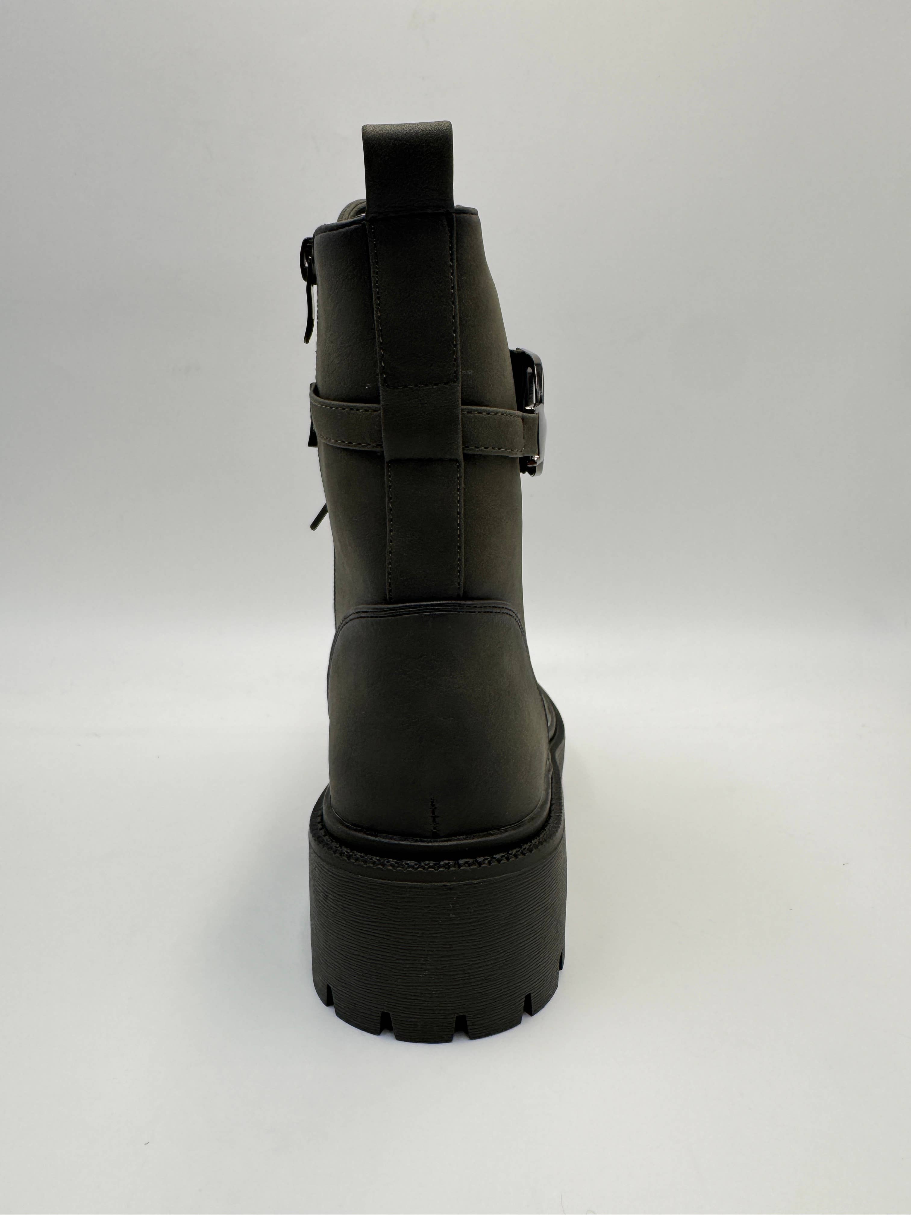 Rentoes - Venta al por mayor Botas militares - Mujer - Botas de combate gruesas para mujer con cordones y hebilla1