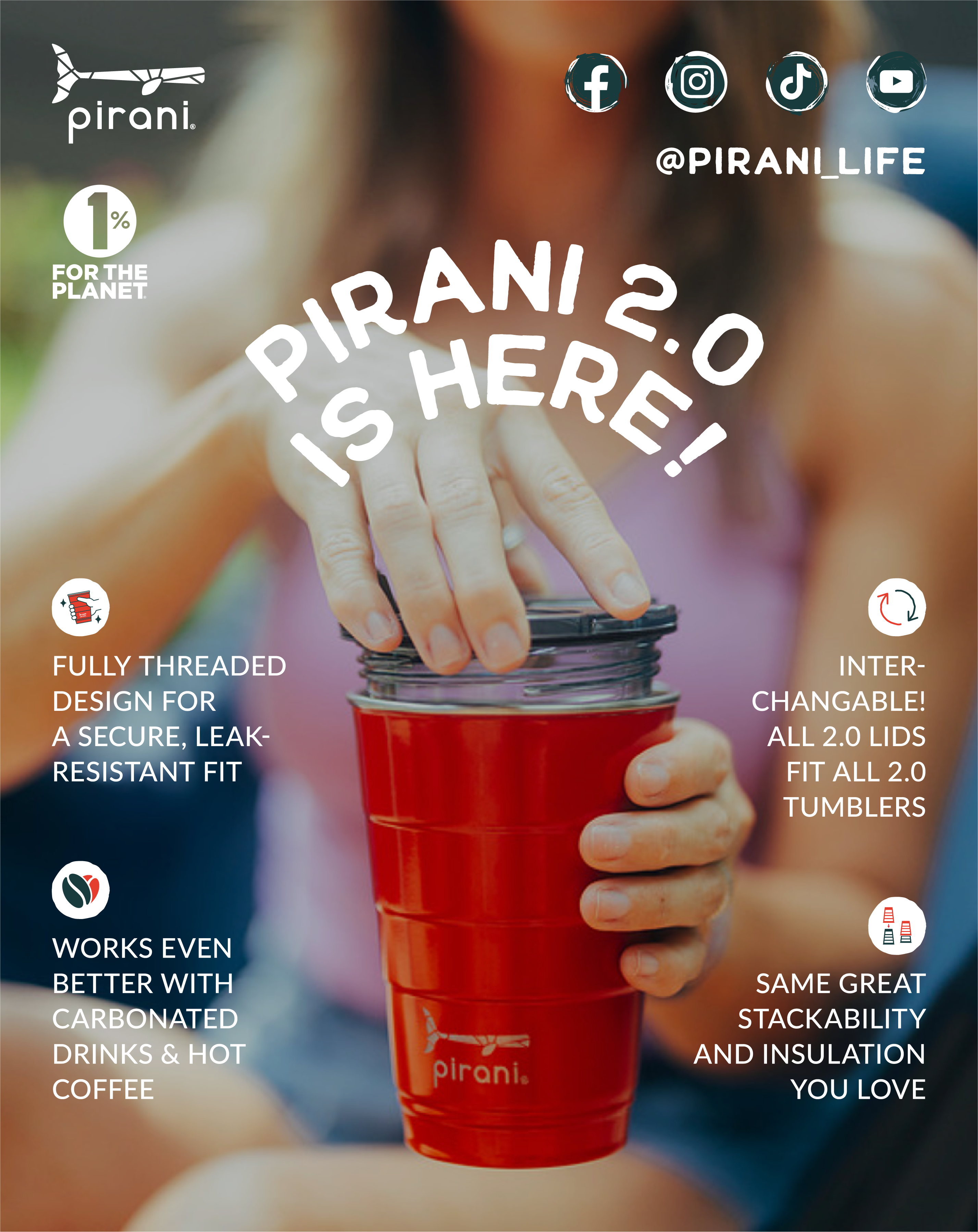 Pirani Life - Vendita all'ingrosso Bicchiere/tazza termica - Bicchiere impilabile isolato 16 oz - Champagne (Metallico)3