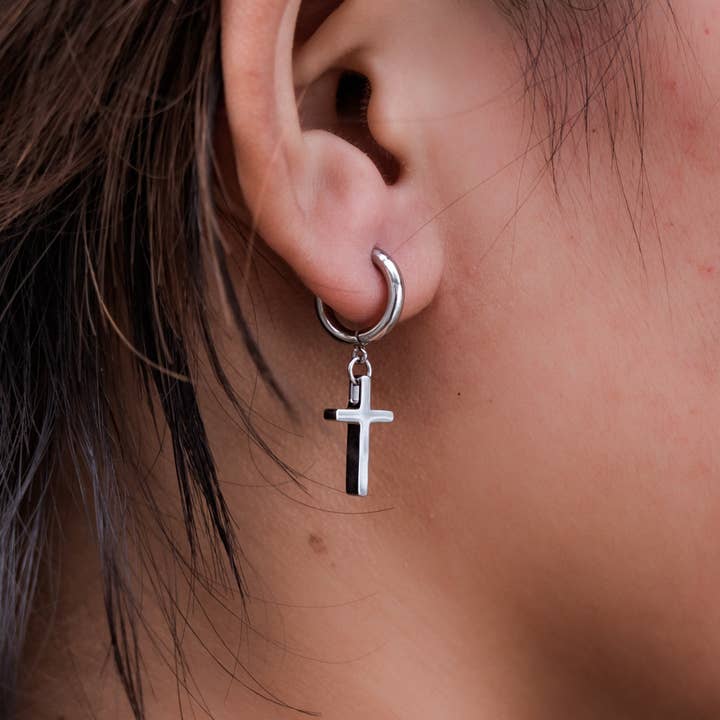 This is Eden - Wholesale Huggie earrings - Courageous Cross Earrings9
