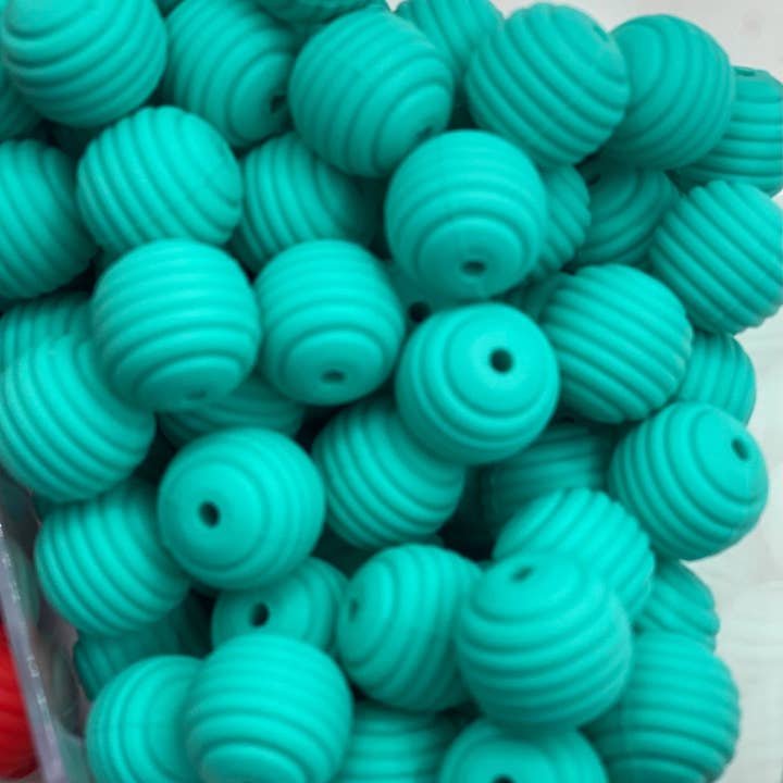 ASAP Craft Supplies - Wholesale Craft Supplies - Spiral Silicone Bead - 15mm - Solid Turquoise