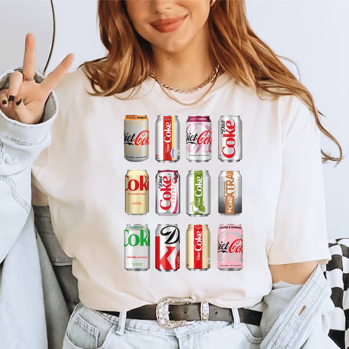 Comfort Colors Diet Coke Shirt, Diet Coke Bottles Tee, X250 for wholesale by MAYA TX