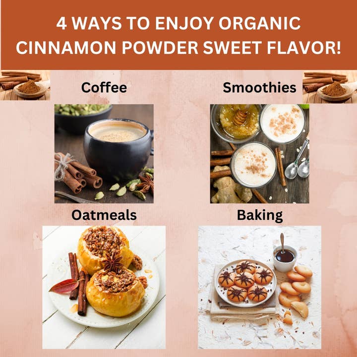 SPICY ORGANIC - Wholesale Dried spice - Organic Ceylon Cinnamon Powder – Premium Ground True Cinnamon from Sri Lanka, USDA Organic & Kosher Certified, Non-GMO, Gluten-Free2