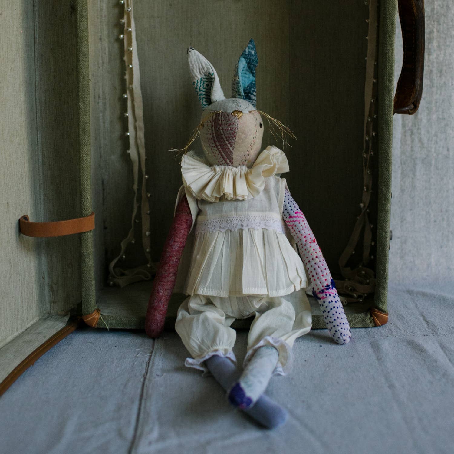 Skippy Cotton - Vendita all'ingrosso Bambola - Bambini - Bambola Kantha con Colletto Arricciato - Bambola Artigianale Imbottita in Cotone1