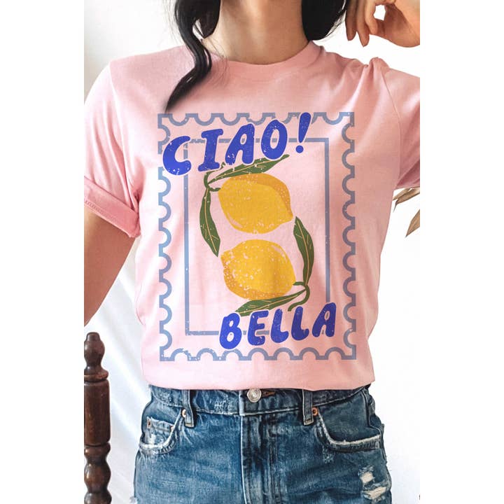 A. BLUSH CO - Vente T-shirt à imprimés – femme - Ciao ! T-shirt graphique Bella Lemon Stamp4