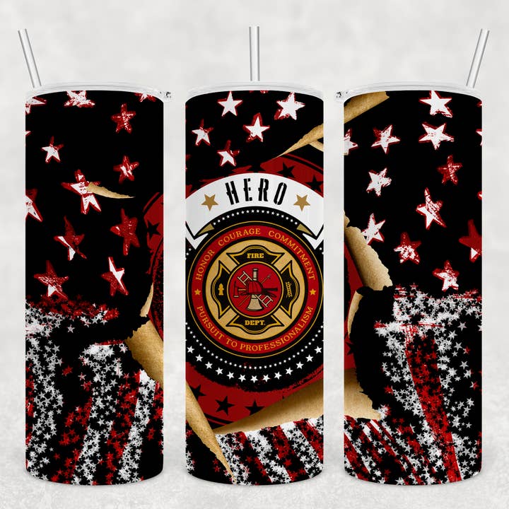 Firefighter Hero Tumbler for wholesale by Totally Tumblers LLC