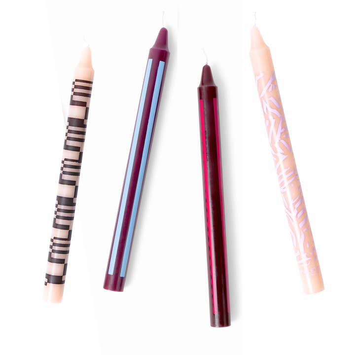 Christmas 2025Design Dinner candles - Set of 4 - Maroon Room for wholesale by Palette Amsterdam