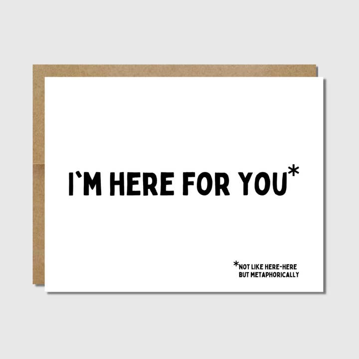 Sono (metaforicamente) qui per te | Thinking Of You Card per la vendita all'ingrosso da parte di Raisin Spirits