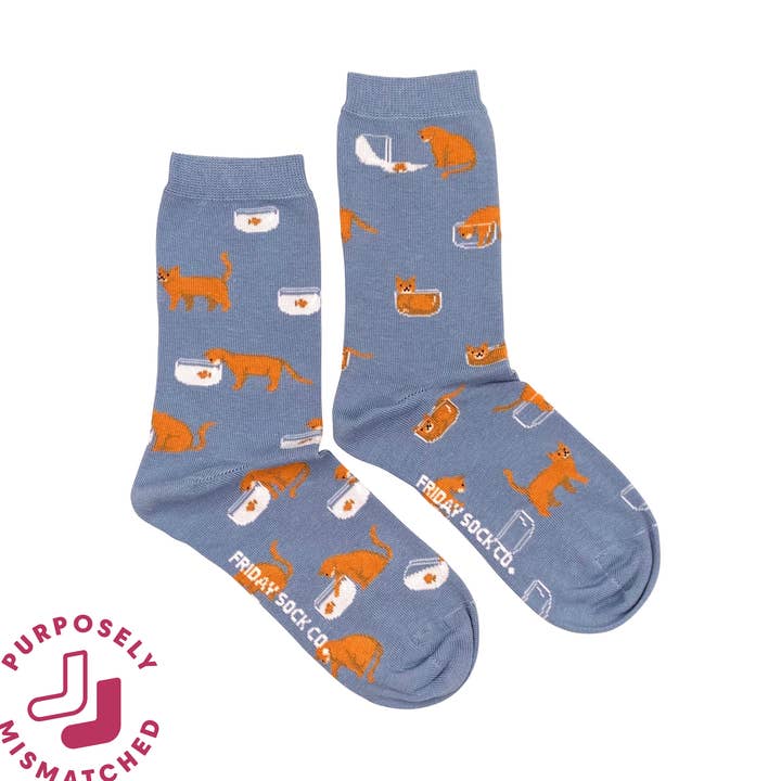 Friday Sock Co. - Wholesale Socks – Women's - Women's Cat & Goldfish Socks0