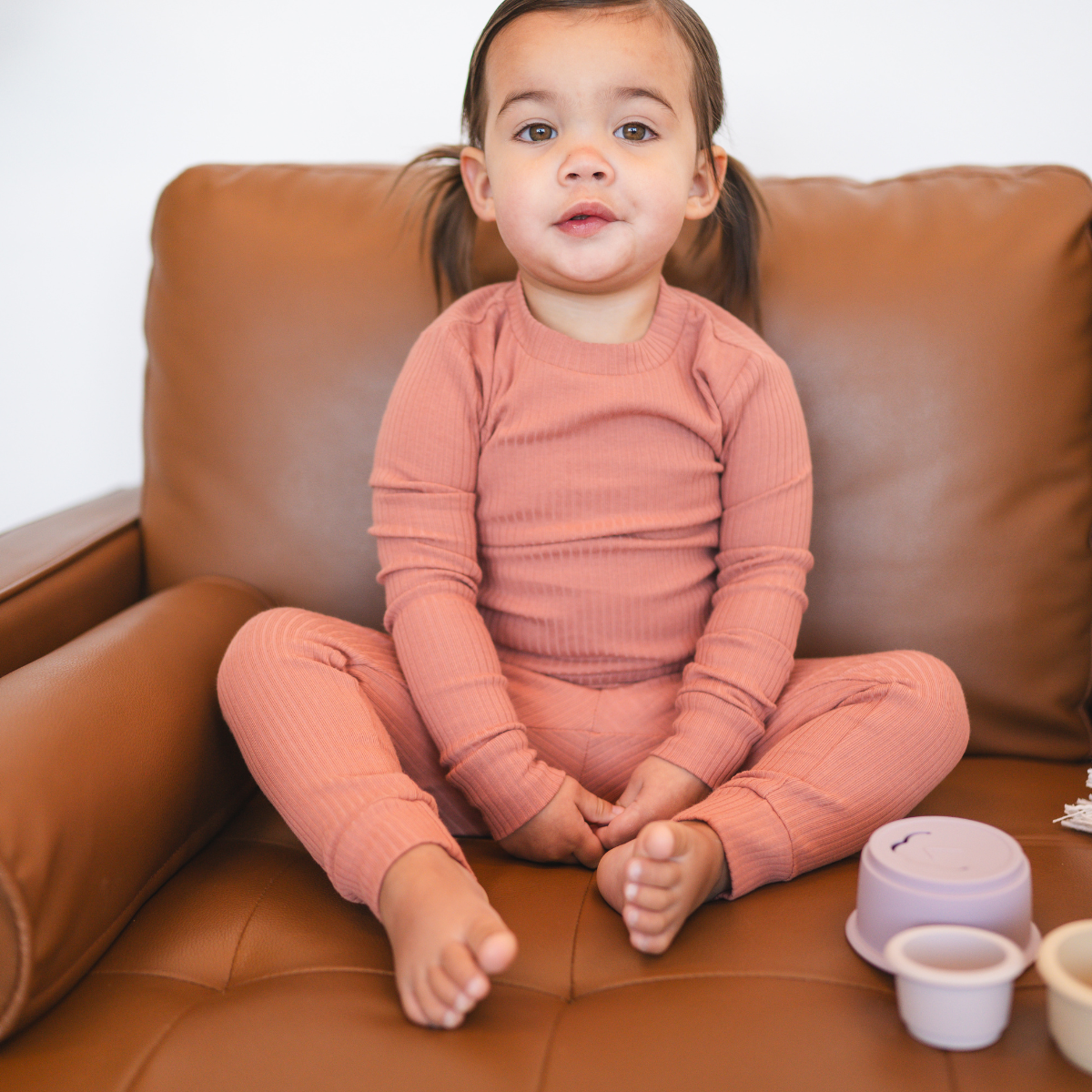 bug + bean kids - Wholesale Loungeset - Kinderen - 2-delige set van biologisch katoen - Terracotta1