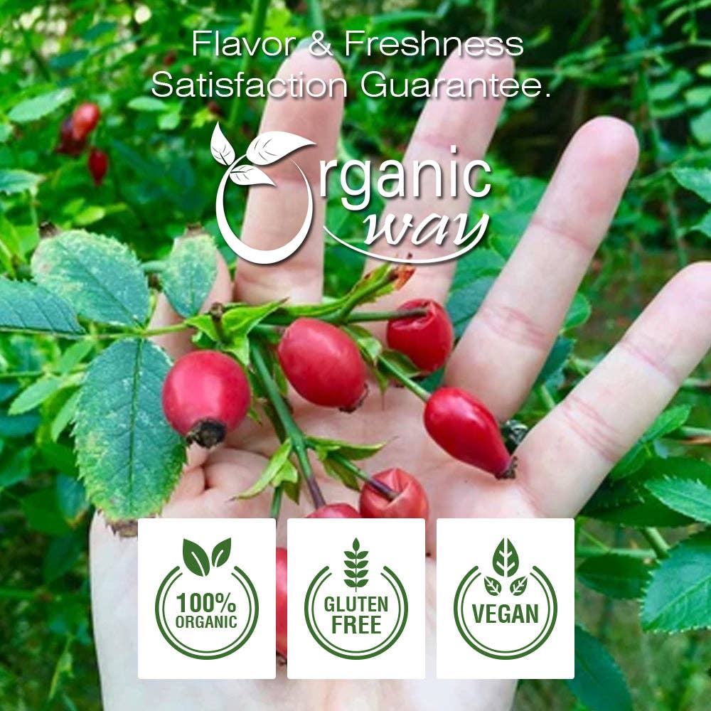 Organic Way LLC - Vendita all'ingrosso Frutta secca/disidratata - Frutto di cinorrodo intero premium (Rosa canina) - raccolto selvatico europeo | Certificato kosher | Vegano, non OGM e senza glutine | Certificato USDA | Origine Albania7