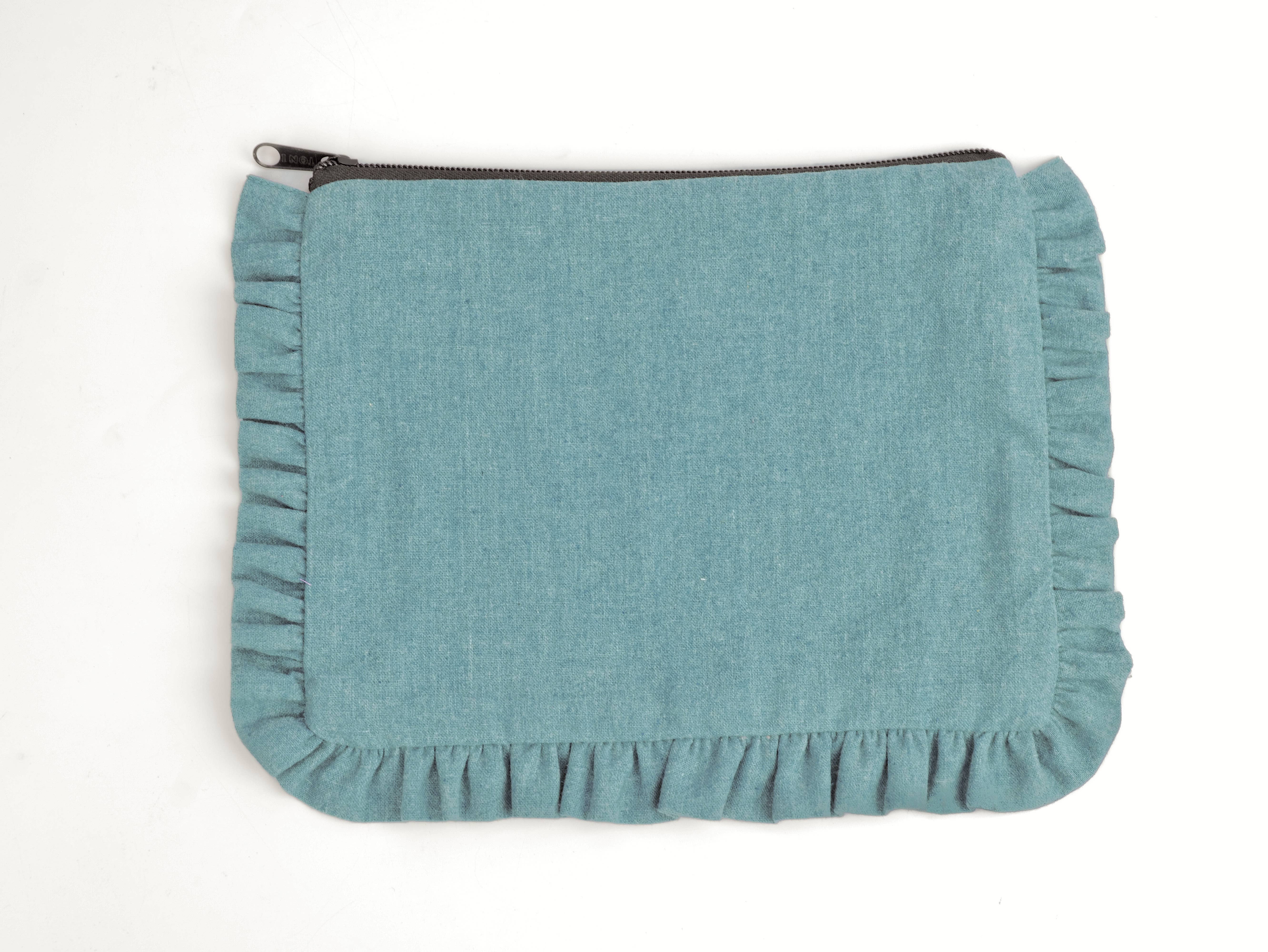 House of Kraft - Wholesale Pouch - Women's - Canvas Ruffle Pouches | Canvas Travel Pouches | Zipper Pouch13