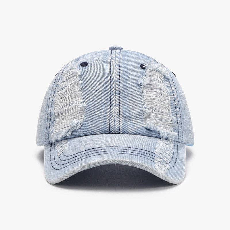 Sheer Trend - Wholesale Baseball Cap - Women's - Washed Soft Top Duckbill Cap With Distressed Edge2