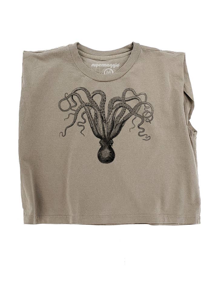 Supermaggie @ Faire - Wholesale T-Shirt (Graphic) - Women's - Octopus Maisie Heavyweight Muscle Tee4