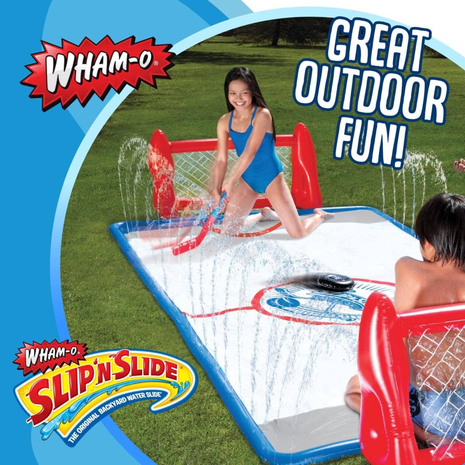 Sixale - Wholesale Sporting Game - Kids & Baby - Wham-O Slip N Slide Water Knee Hockey Goals Set for Lawn Backyard4