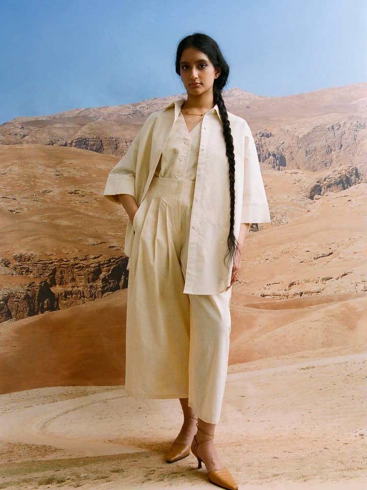 Hafez Unisex Shirt in Ecru | Made to Order for wholesale by Indoi