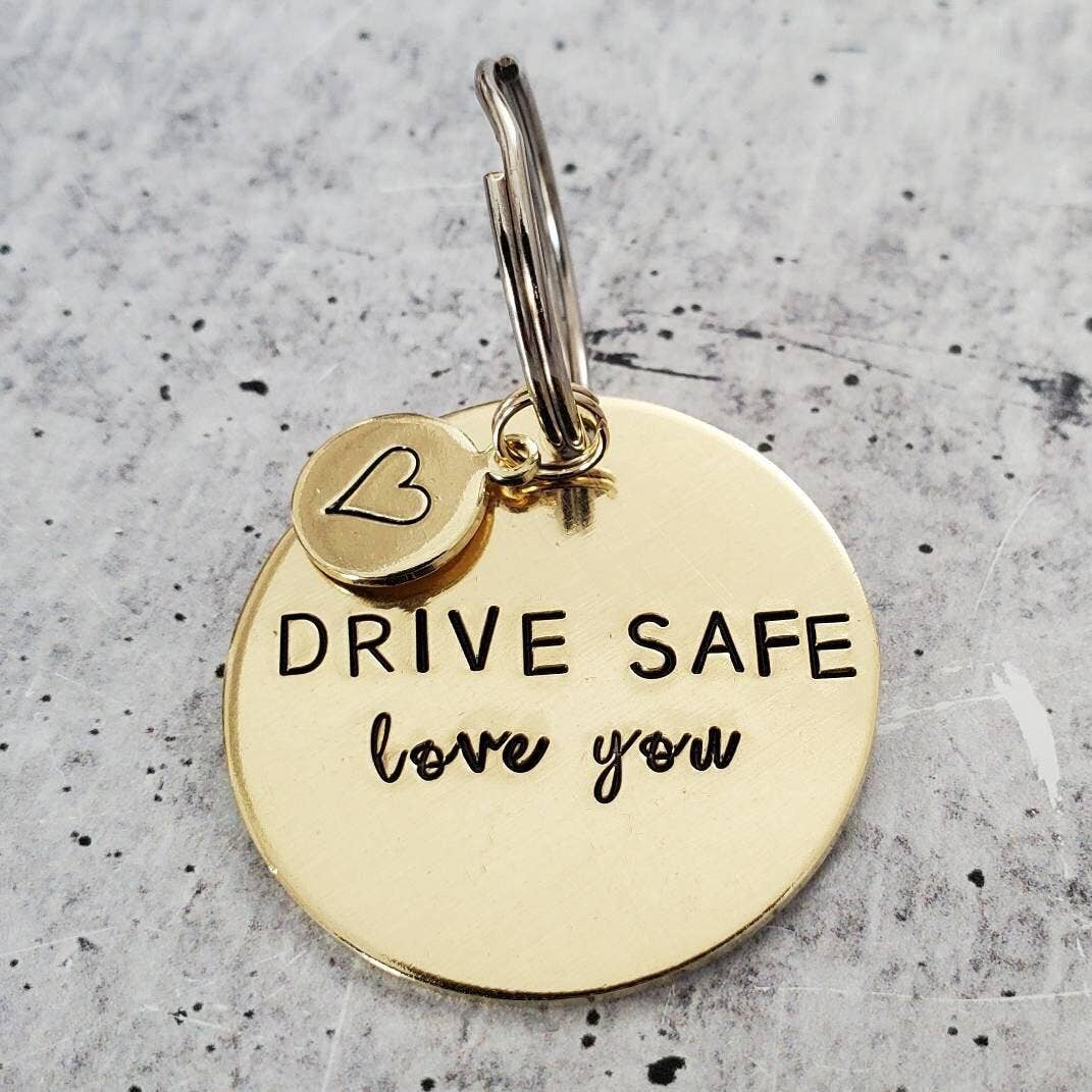 Salt and Sparkle – wholesale Keychain – Unisex – Drive Safe Love You Keychain with Heart Tiny Tag1