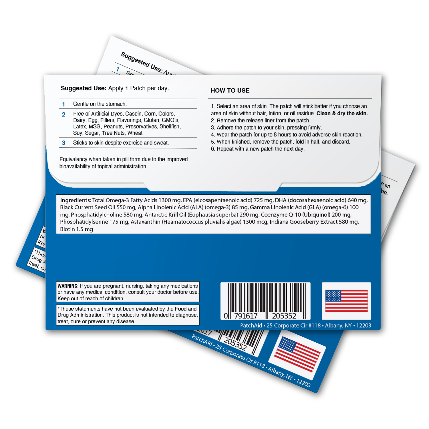 PatchAid - Wholesale Oral Supplement/Vitamin - Omega-3 Vitamin Patch - Heart & Brain Health Support3