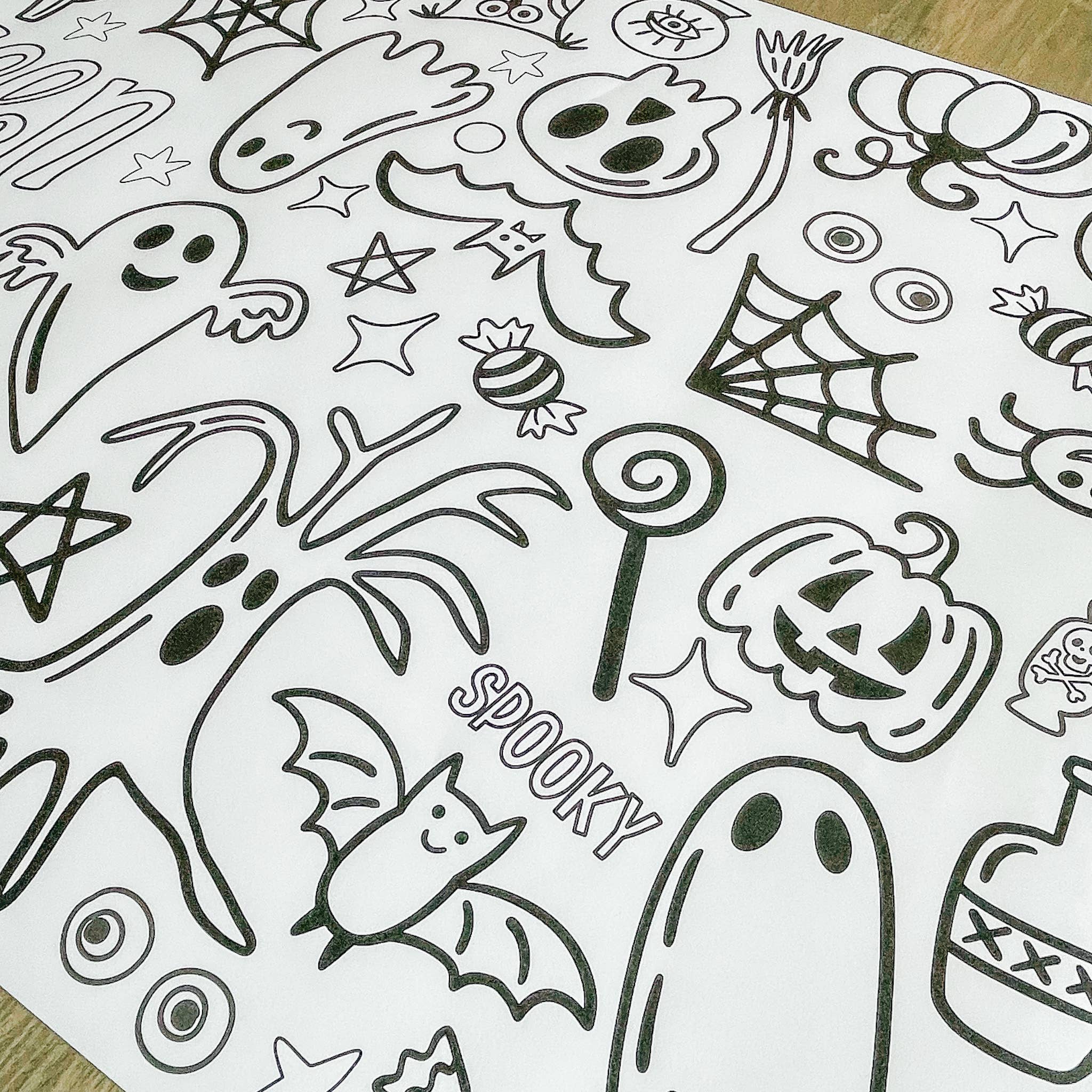 Party in a pinch - Vente Nappe à colorier – enfant et bébé - chemin de table à colorier Halloween Spooky | Joyeux Halloween2