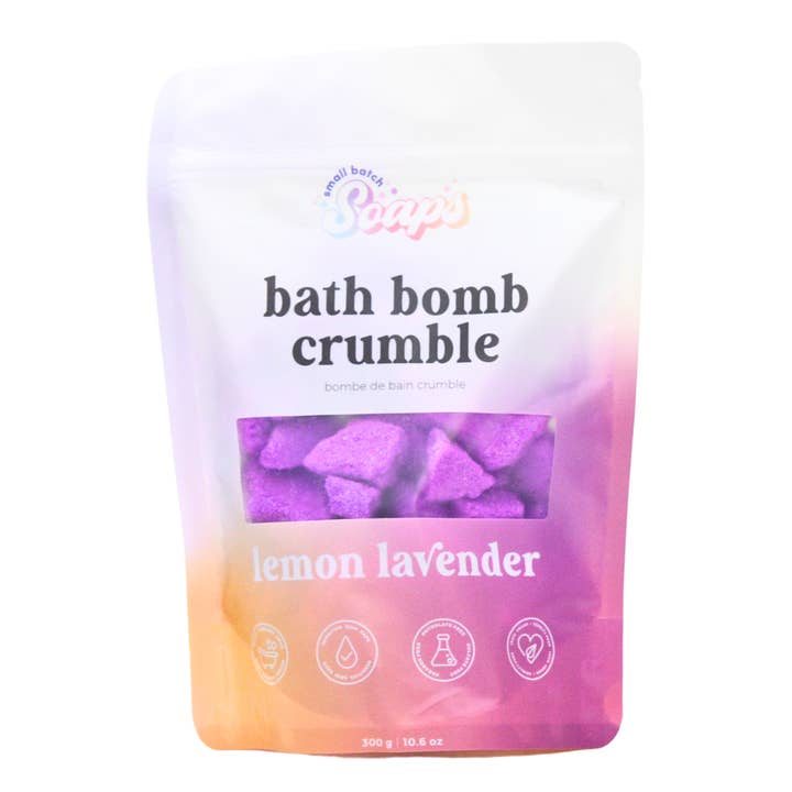 Small Batch Soaps - Wholesale Bath Bomb/Fizz - Lemon Lavender Bath Bomb Crumble