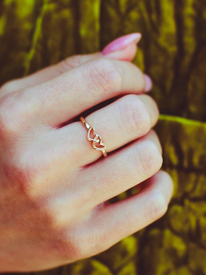 Linked Hearts Ring for wholesale by Everly Made