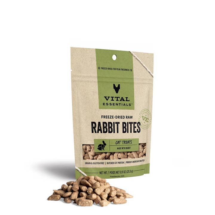 Pet Palette Distribution - Wholesale Pet Treats - Cat - Vital Essentials Rabbit Bites FD Cat Treats 0.9 oz0