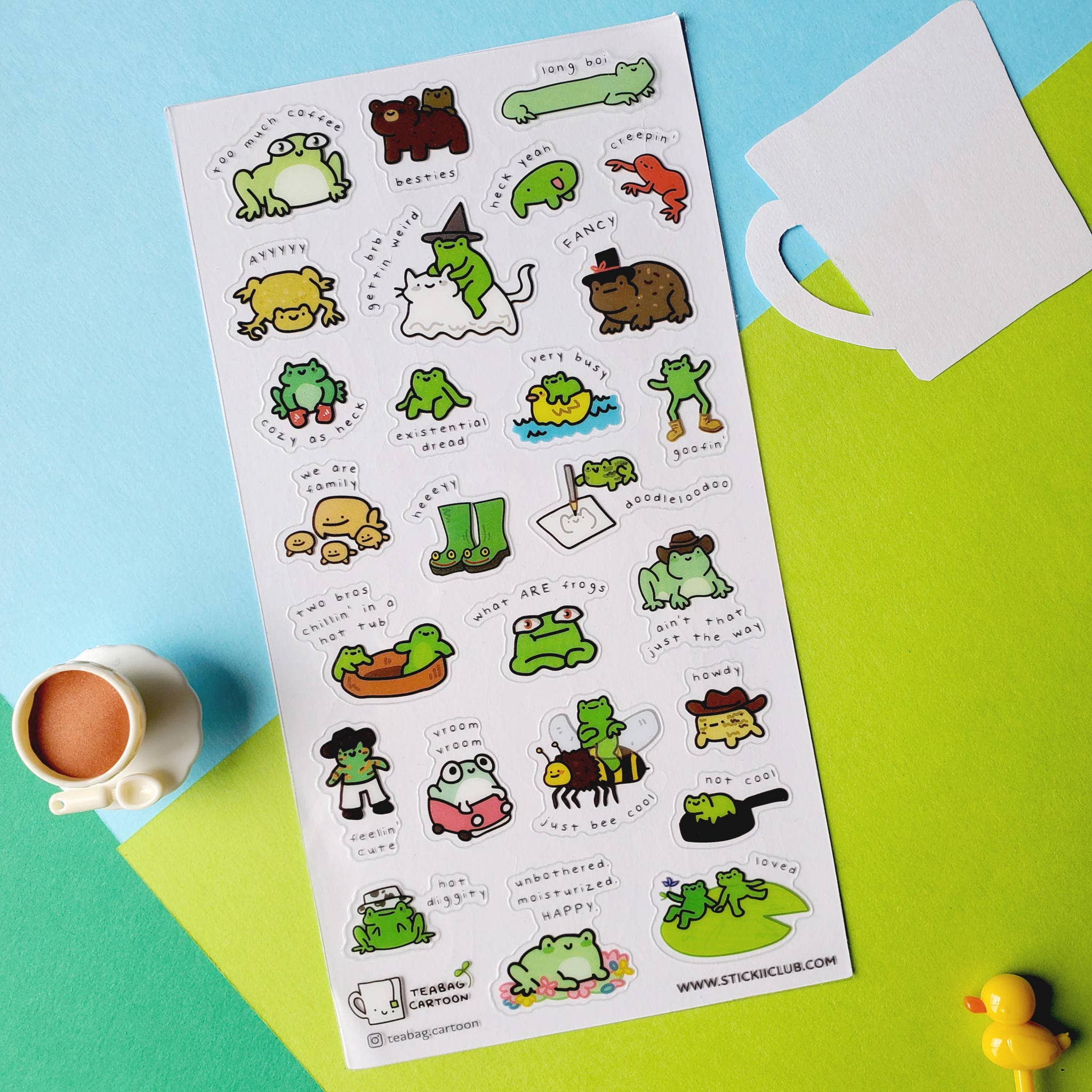 STICKII – Engroshandel Klistermærke – Hvad er frøer? 2 Sticker Sheet1