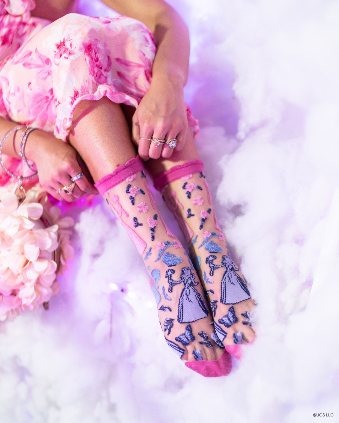 Sock Candy – Großhandel Socken – Damen – Wicked Glinda Silhouette Rüschensocke aus transparentem Stoff2