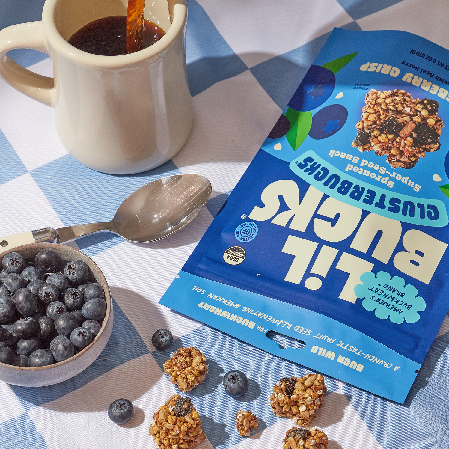 Lil Bucks - Wholesale Snack Bar - Clusterbucks Gluten-Free Bites - Blueberry Crisp - 6pk2