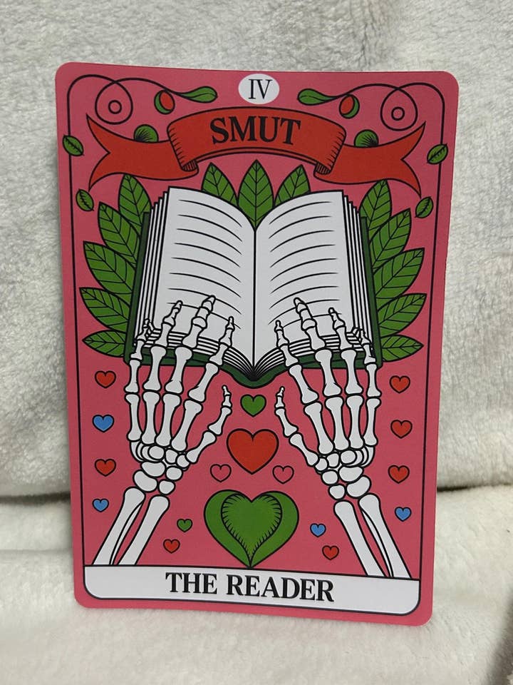 The smutty reader tarot style kindle e reader insert card for clear case, kindle accessory decoration, kindle, paperwhite, oasis for wholesale by Bookbestiesuk