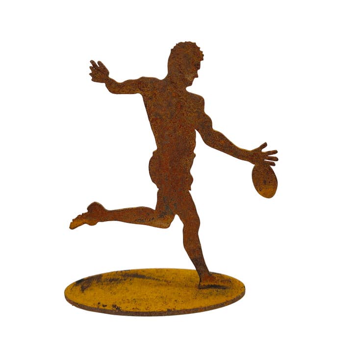 Kleine voetballer, mannelijk, metalen, tuinkunst voor wholesale door Overwrought