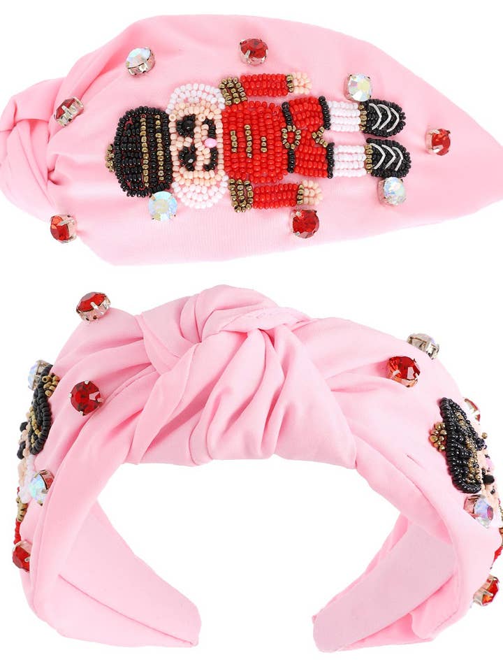 NUTCRACKER JEWELED KNOTTED CHRISTMAS HEADBAND for wholesale by anbfashion