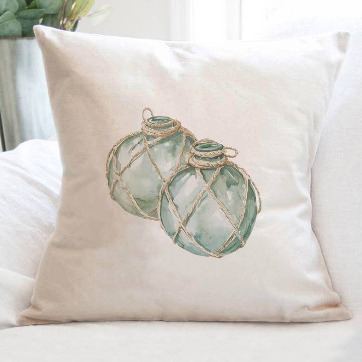 Flotteurs en verre - Coussin carré personnalisable pour la vente par Cottage Shore