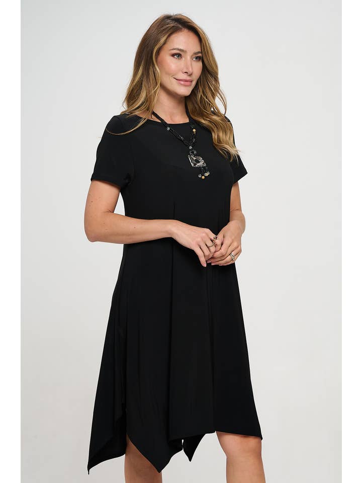 Jostar - Wholesale Dress - Women's - HIT Boat Neck Shark Bite Hem Dress-7096HT-SRS11