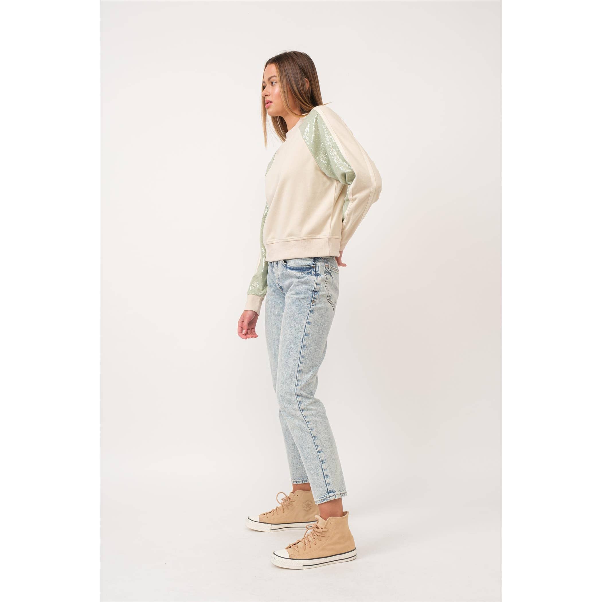 LT TAUPE Sequin Sweater for wholesale on Faire3