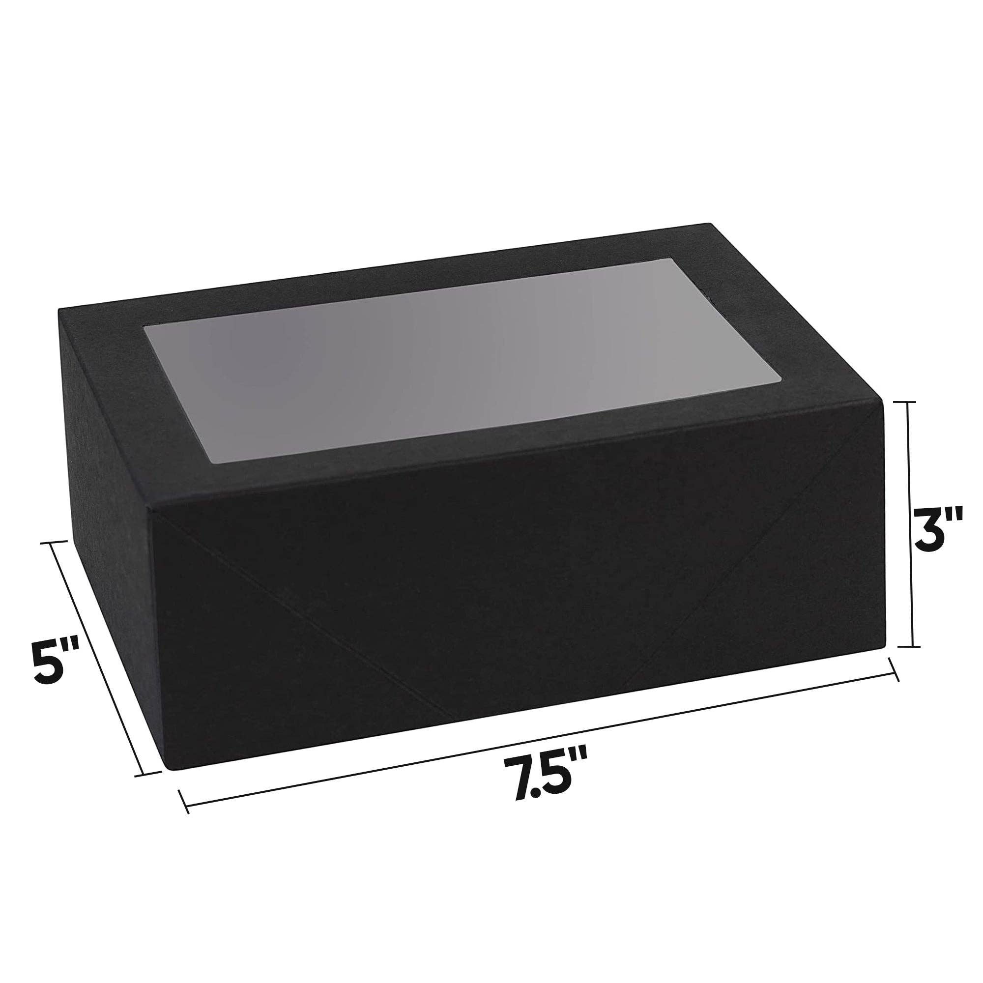 Hammont - Wholesale Gift Box - Rectangular Shaped Bakery Boxes Black 7.5X5X32